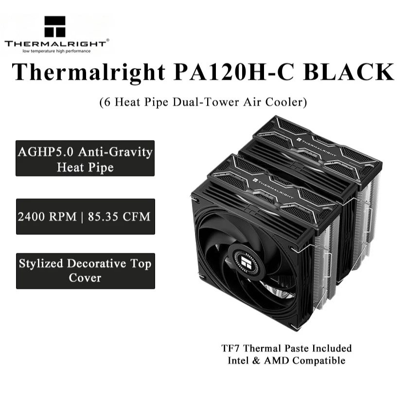 Thermalright PA120H‑C BLACK Du - Air Cooler Cpu recensie en prijs