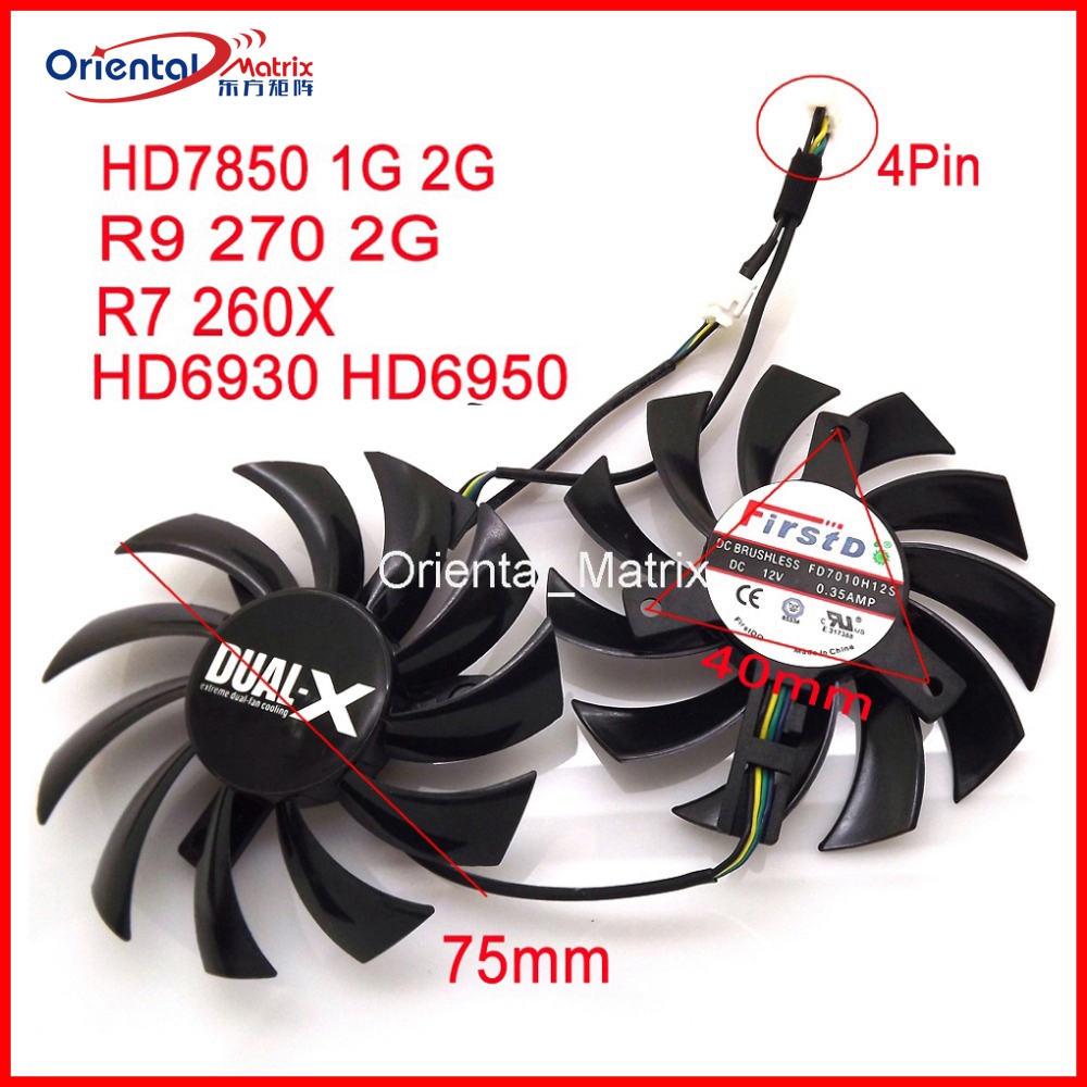 2 stks/partij FD7010H12S 75mm  - Cpu Fan recensie en prijs